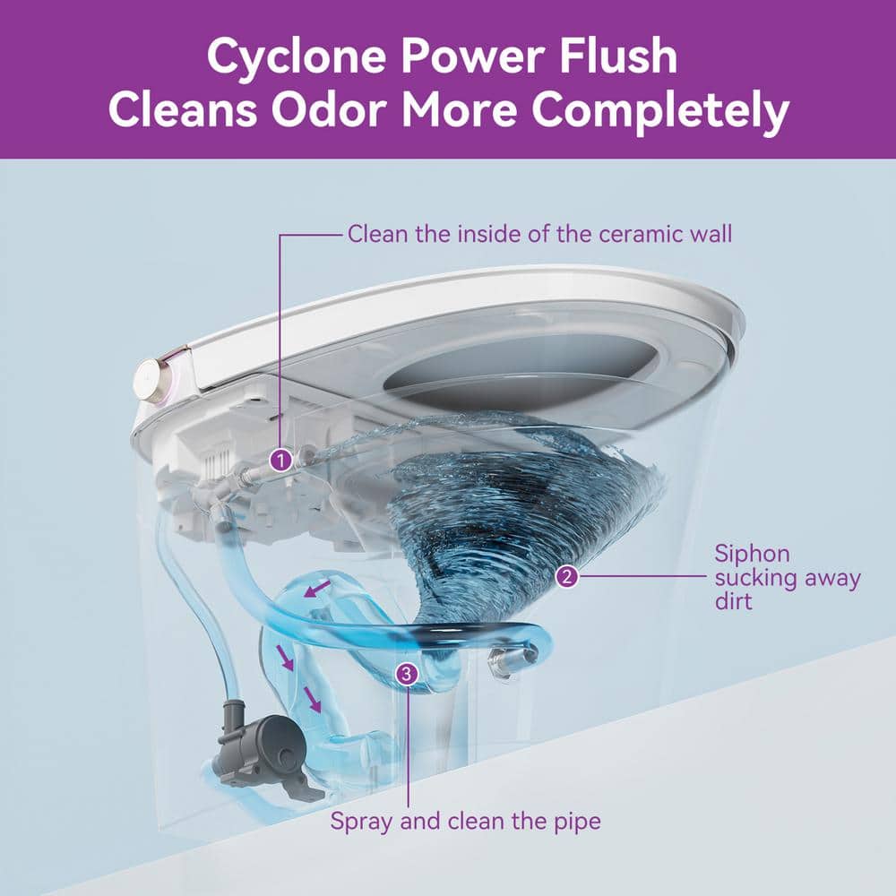 HOROW Elongated Smart Bidet Toilet with Rose Gold Backlid - Model HR-Y9