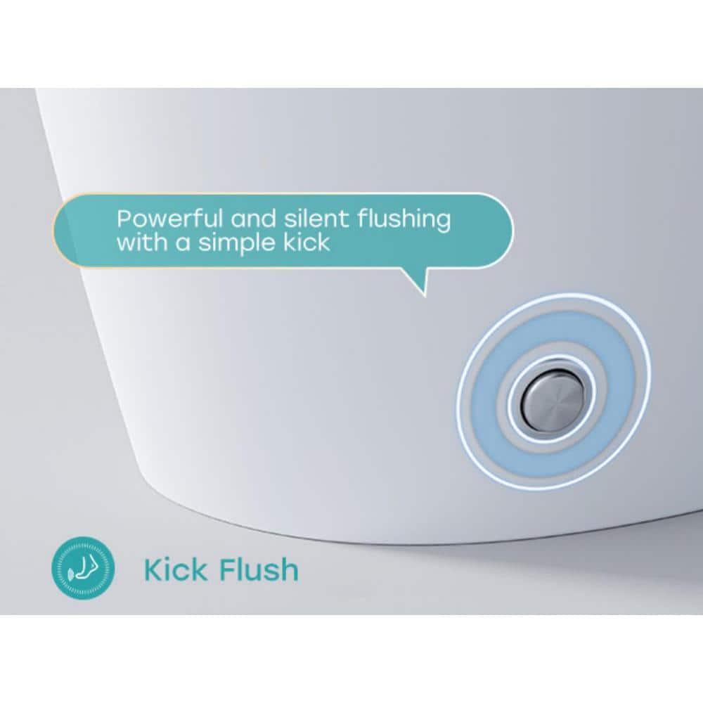 HOROW T30 Non-Electric Elongated Bidet Toilet - 1.0 GPF, ADA Chair Height, Foot Kick Flush, White