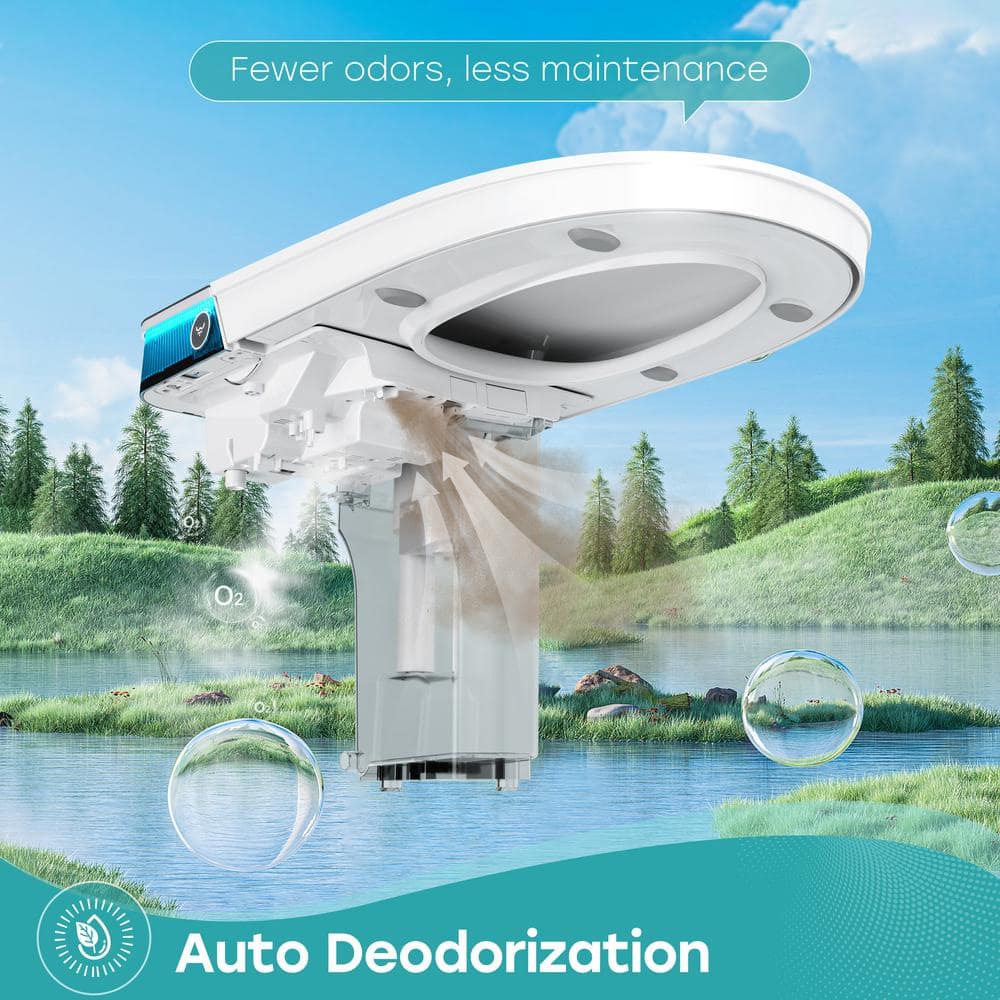 HOROW Elongated Smart Toilet Bidet 1.1 GPF with Built-in Tank, Warm Water, Night Light, Remote - T38D