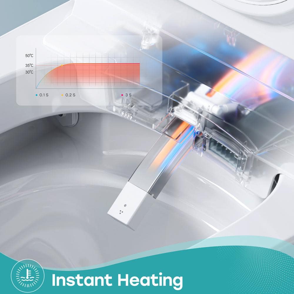 HOROW Elongated Smart Toilet Bidet 1.1 GPF with Built-in Tank, Warm Water, Night Light, Remote - T38D