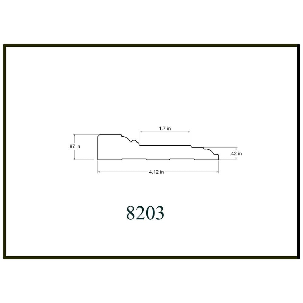 HOUSE OF FARA 7/8 in. x 4-1/8 in. x 8 ft. Primed White MDF Victorian Casing Molding