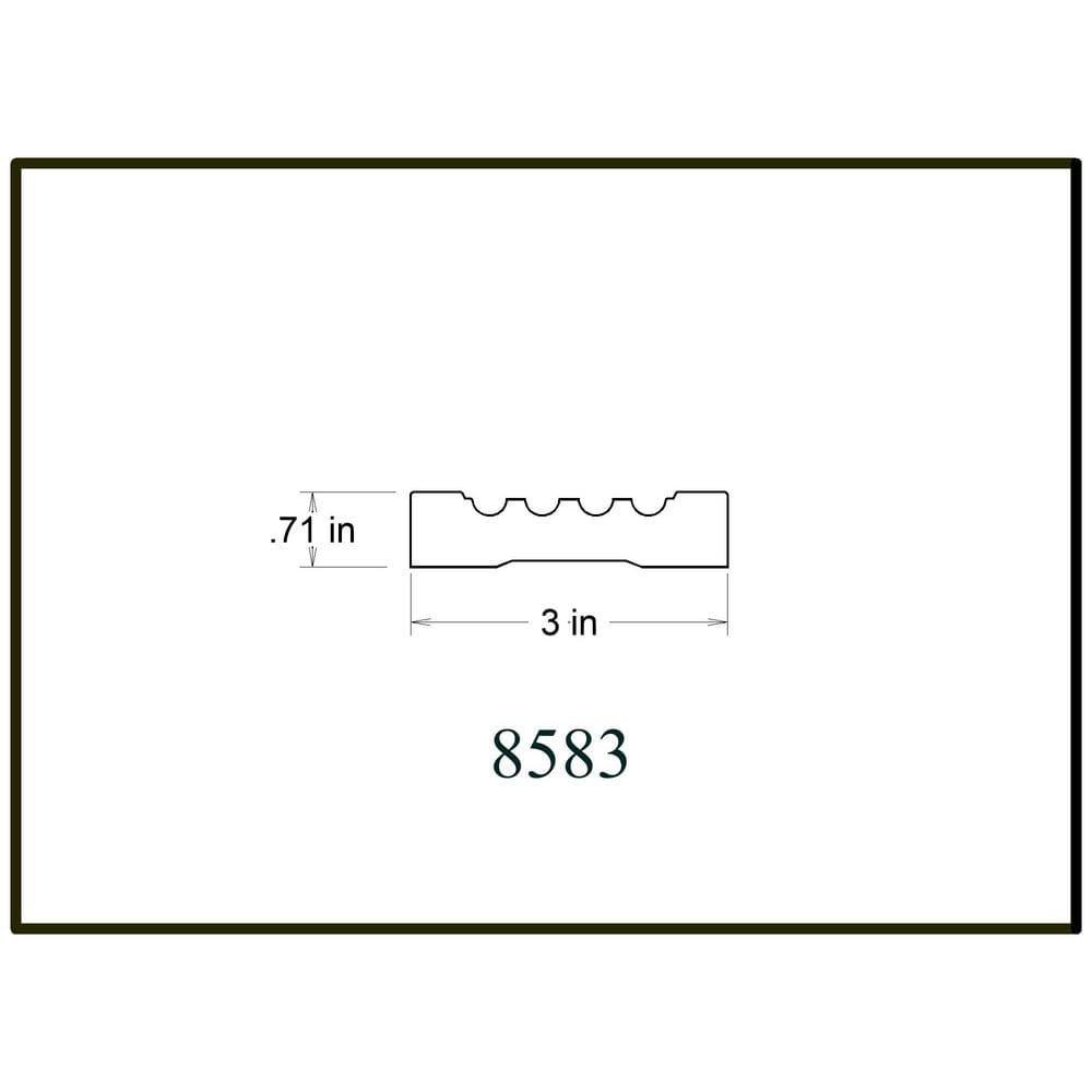 HOUSE OF FARA 8583 3/4 in. x  3 in. x  96 in. Primed MDF Fluted Casing (1-Piece − 8 Total Linear Feet)