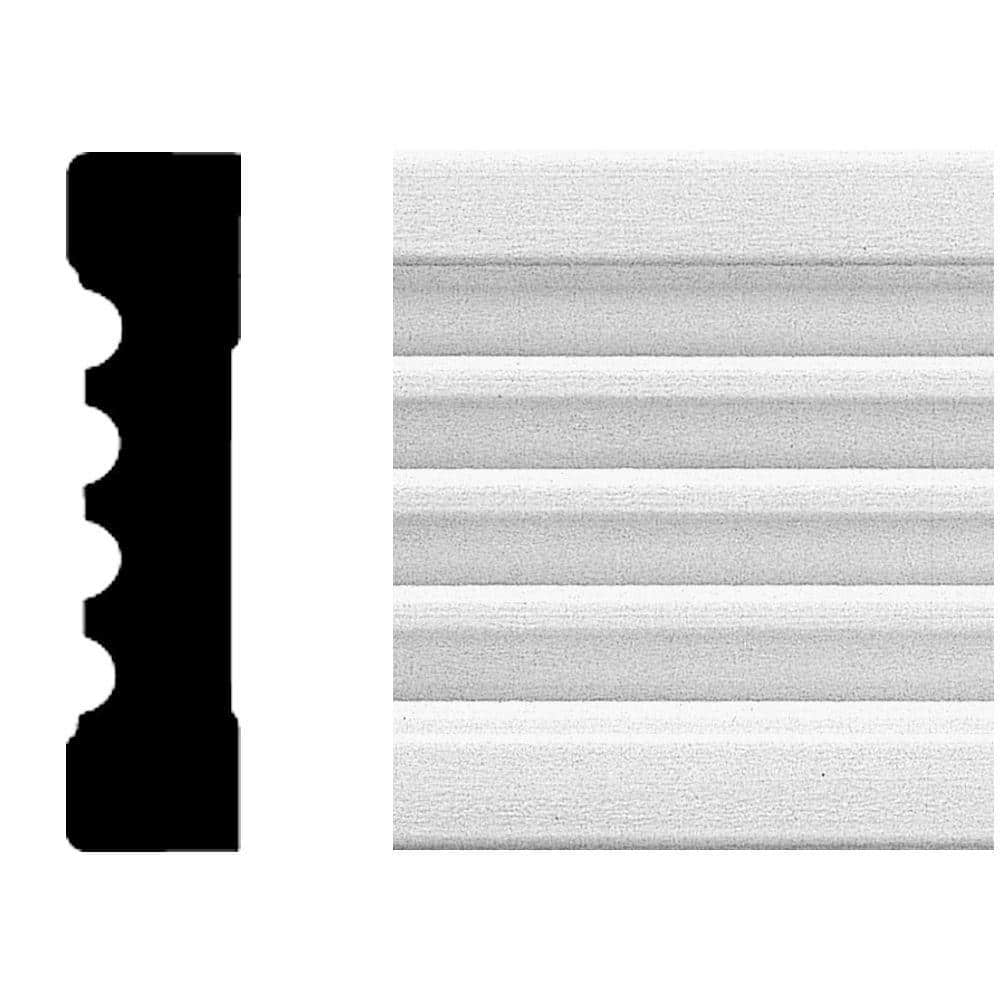 HOUSE OF FARA 8583 3/4 in. x  3 in. x  96 in. Primed MDF Fluted Casing (1-Piece − 8 Total Linear Feet)