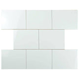 Merola Tile Park Retro White Ice 6 in. x 8 in. Ceramic Subway Wall Tile (9 sq. ft. / Case)