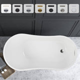 Vanity Art Unbranded Limoges 55 in. Acrylic Flatbottom Bathtub in White/Integrated Overflow