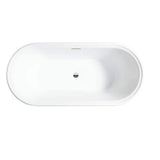 Vanity Art Versailles 59 in. Acrylic Flatbottom Freestanding Bathtub in White with Integrated Overflow