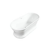Vanity Art Versailles 59 in. Acrylic Flatbottom Freestanding Bathtub in White with Integrated Overflow