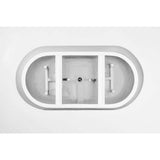 Vanity Art Domme 54 in. Acrylic Flatbottom Freestanding Non-Slip Bathtub in White/Integrated Overflow