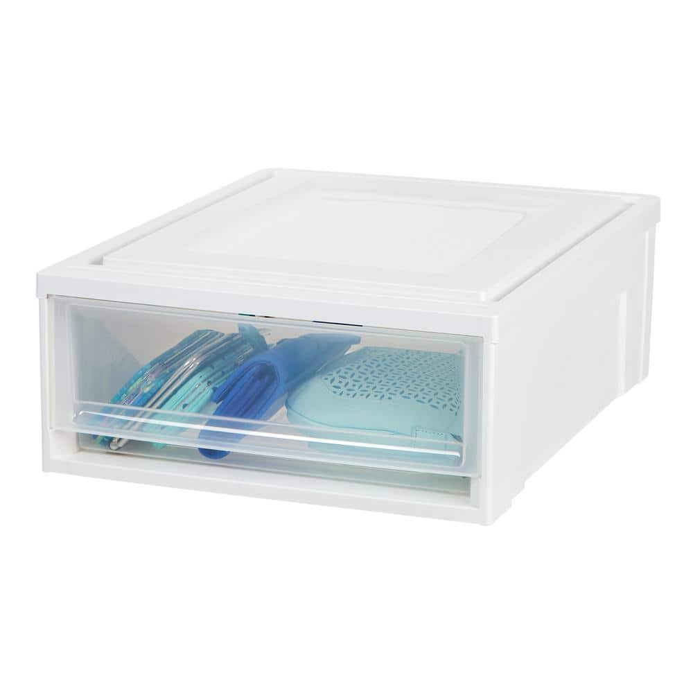 IRIS 15.75 in. x 7 in. White Shallow Plastic Drawer