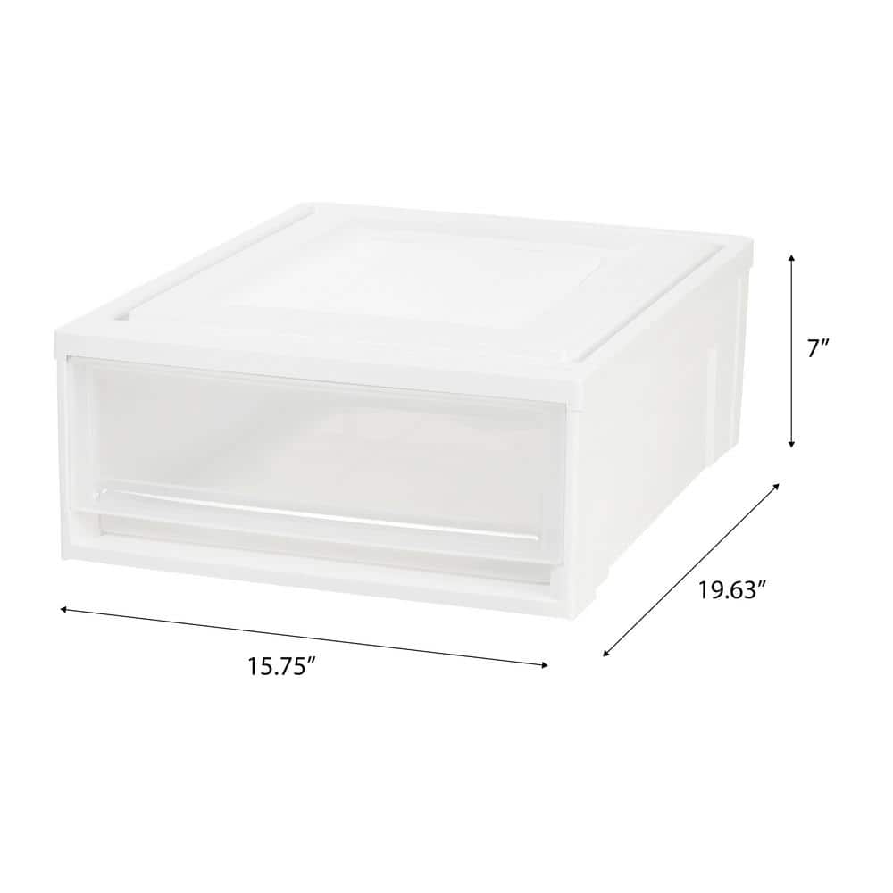 IRIS 15.75 in. x 7 in. White Shallow Plastic Drawer