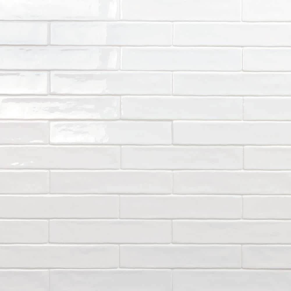 Newport White 2 in. x 10 in. Polished Ceramic Subway Wall Tile (5.70 sq. ft. / Case)