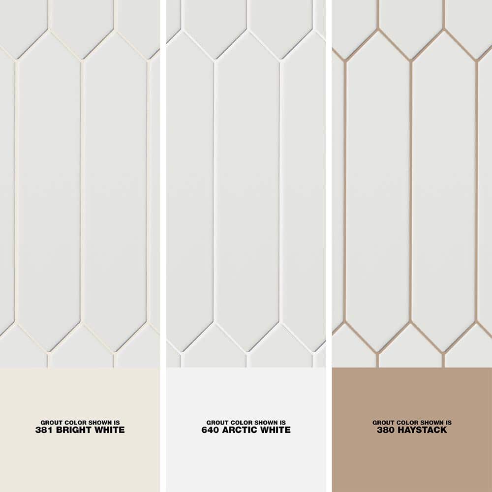 Ivy Hill Tile Axis 2.6 in. x 13 in. White Polished Elongated Hex Ceramic Wall Tile (12.26 sq. ft. / case)