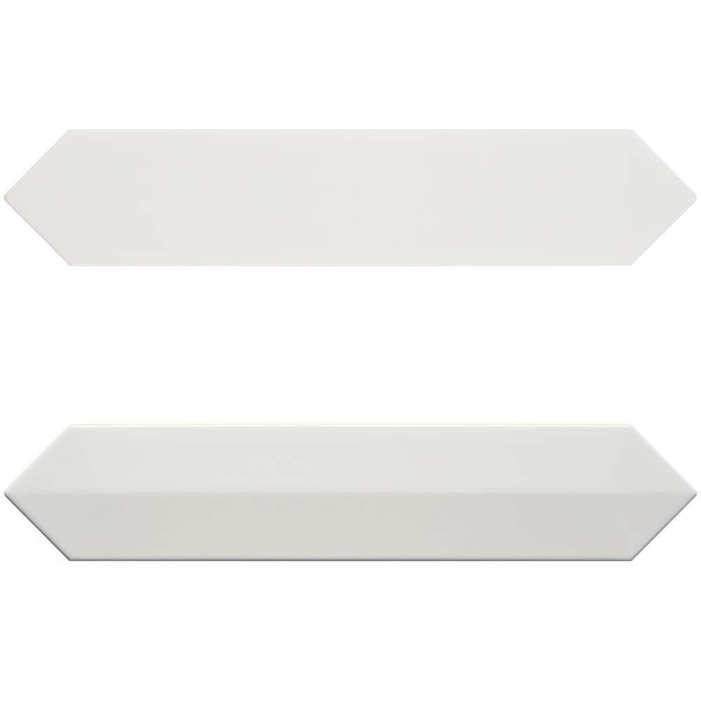 Ivy Hill Tile Axis 2.6 in. x 13 in. White Polished Elongated Hex Ceramic Wall Tile (12.26 sq. ft. / case)