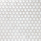 Joy Edged White 12.32 in. x 12.99 in. Polished Ceramic Floor and Wall Mosaic Tile (1.11 Sq. Ft./Each)
