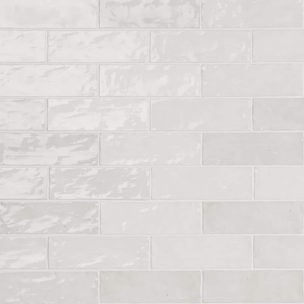 Kingston White 3 in. x 8 in. Polished Ceramic Wall Tile (5.38 sq. ft./case)