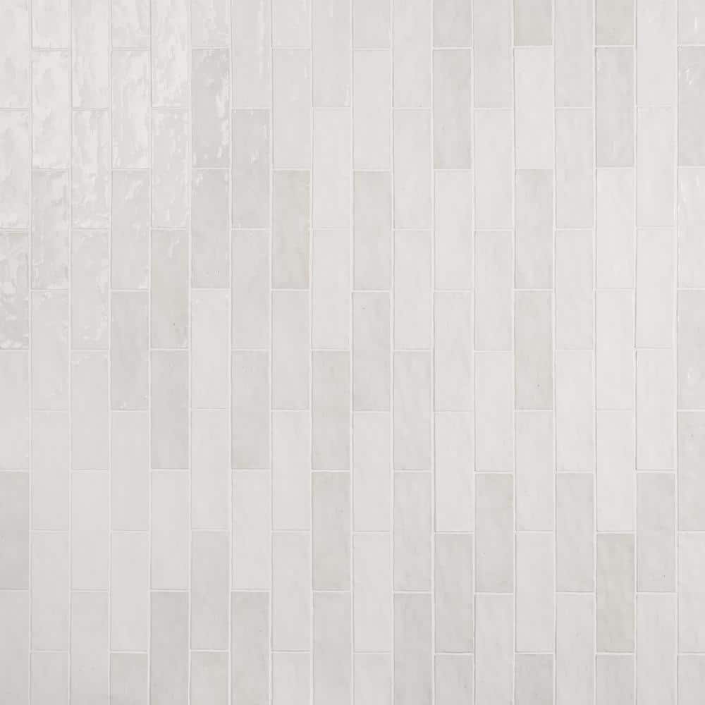 Kingston White 3 in. x 8 in. Polished Ceramic Wall Tile (5.38 sq. ft./case)