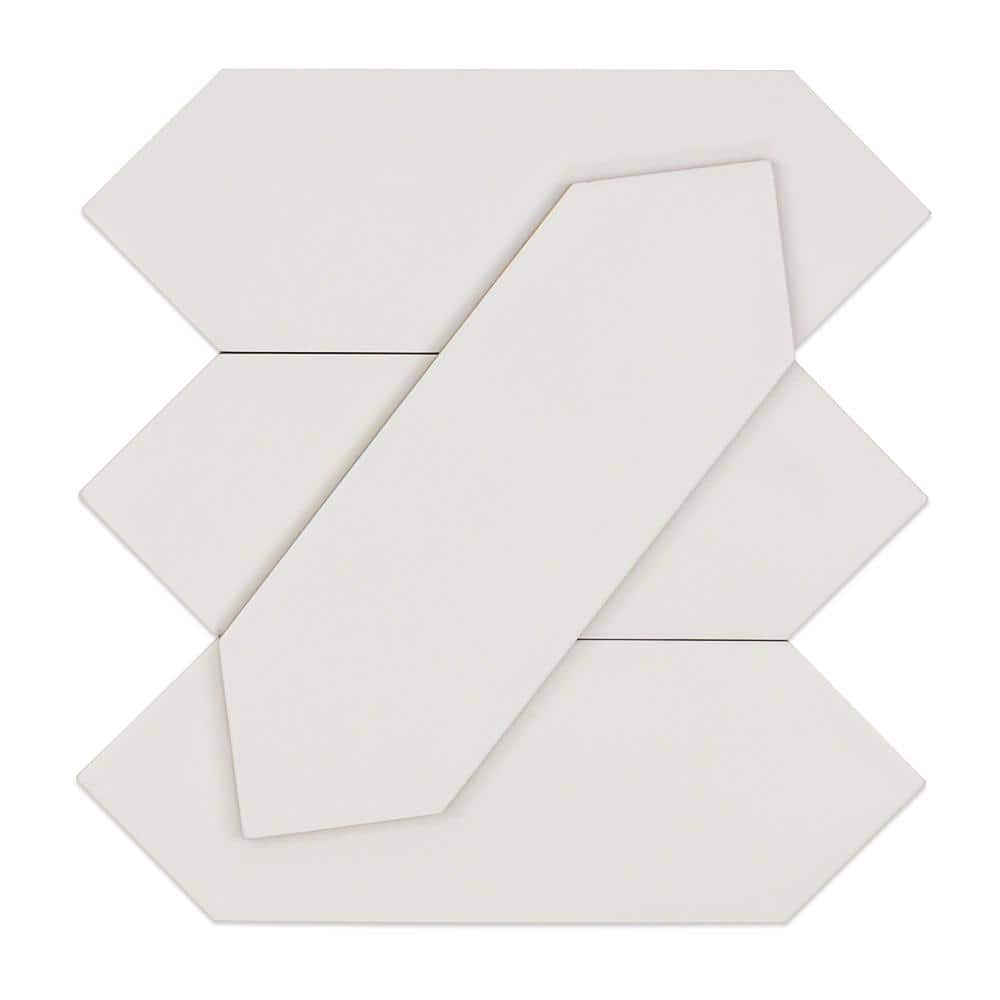 Ivy Hill Tile Russell White 4 in. x 12 in. 10 mm Matte Porcelain Subway Floor and Wall Tile (40 pieces, 10.76 sq. ft. per Box)