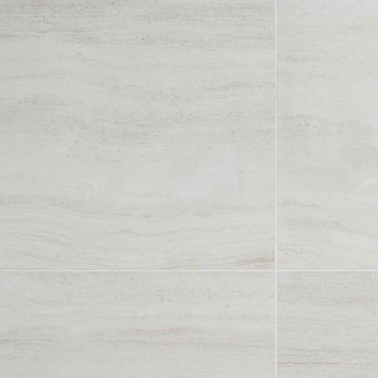 Atlanta White 23.45 in. x 47.07 in. Matte Travertine Look Porcelain Floor and Wall Tile (31 sq. ft./Case)