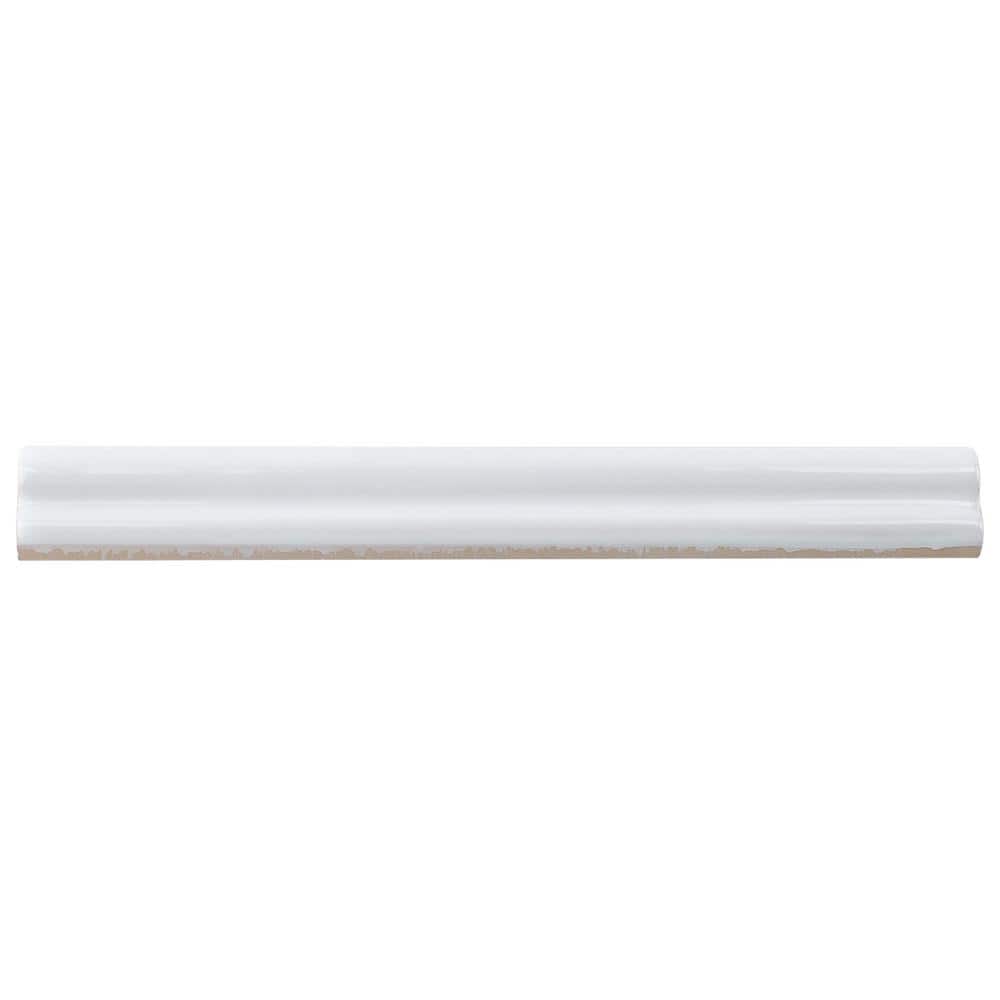 Newport White 1 in. x 10 in. Polished Ceramic Wall Pencil Liner Tile by Ivy Hill Tile