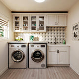 J COLLECTION Mancos Bright White Shaker Assembled Shallow Base Kitchen Cabinet with 2-Doors (24 in. W x 34.5 in. H x 14 in. D)