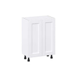 J COLLECTION Mancos Bright White Shaker Assembled Shallow Base Kitchen Cabinet with 2-Doors (24 in. W x 34.5 in. H x 14 in. D)