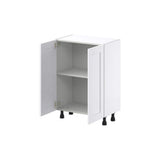 J COLLECTION Mancos Bright White Shaker Assembled Shallow Base Kitchen Cabinet with 2-Doors (24 in. W x 34.5 in. H x 14 in. D)