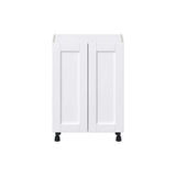 J COLLECTION Mancos Bright White Shaker Assembled Shallow Base Kitchen Cabinet with 2-Doors (24 in. W x 34.5 in. H x 14 in. D)