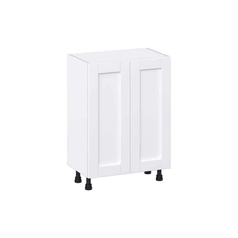J COLLECTION Mancos Bright White Shaker Assembled Base Kitchen Cabinet with 3-Inner Drawers (24 in. W x 34.5 in. H x 14 in. D)