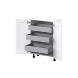 J COLLECTION Mancos Bright White Shaker Assembled Base Kitchen Cabinet with 3-Inner Drawers (24 in. W x 34.5 in. H x 14 in. D)