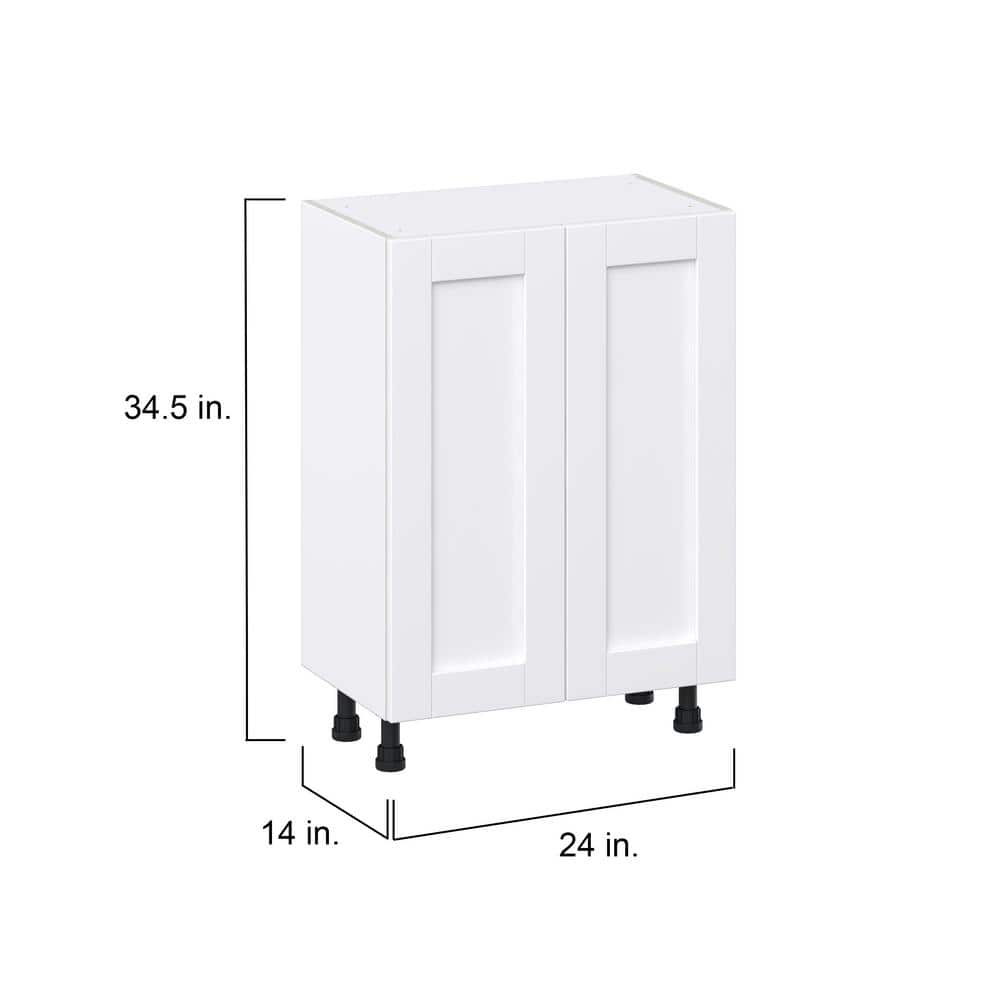 J COLLECTION Mancos Bright White Shaker Assembled Base Kitchen Cabinet with 3-Inner Drawers (24 in. W x 34.5 in. H x 14 in. D)