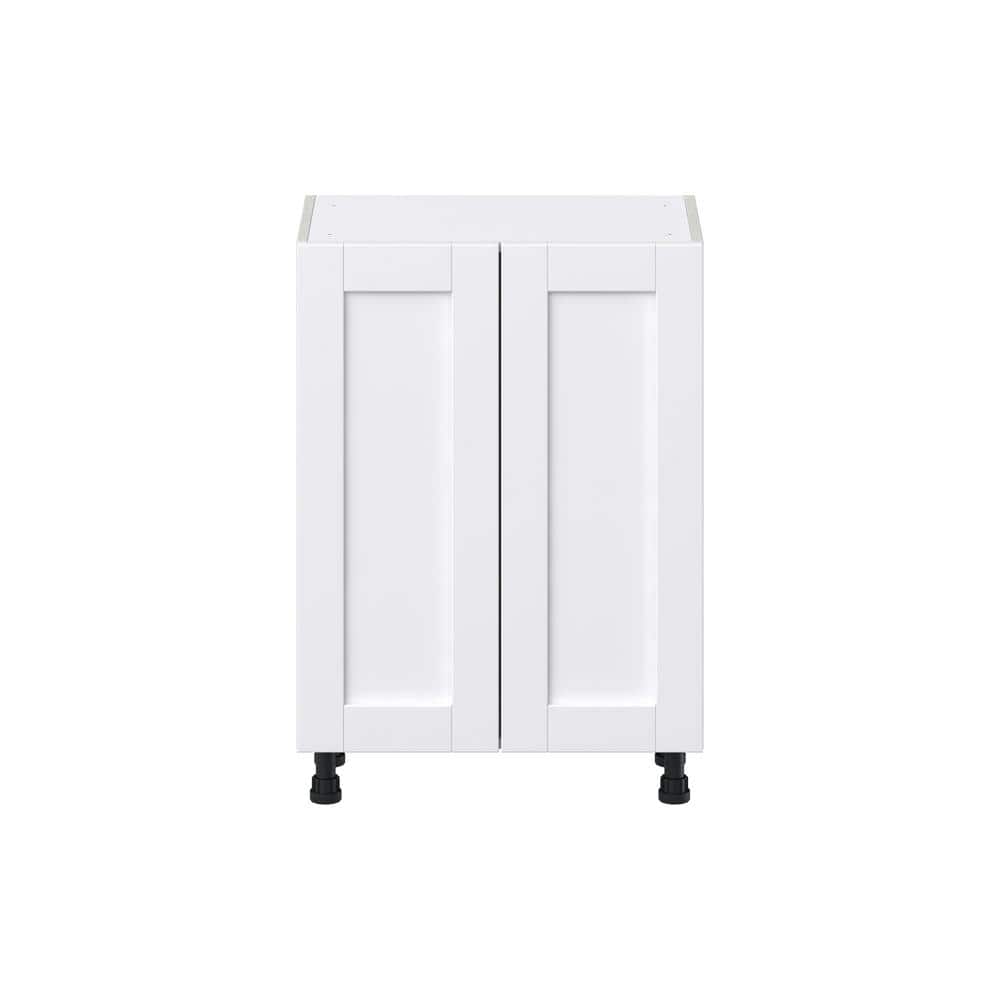 J COLLECTION Mancos Bright White Shaker Assembled Base Kitchen Cabinet with 3-Inner Drawers (24 in. W x 34.5 in. H x 14 in. D)