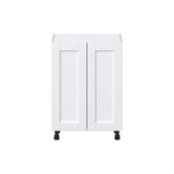 J COLLECTION Mancos Bright White Shaker Assembled Base Kitchen Cabinet with 3-Inner Drawers (24 in. W x 34.5 in. H x 14 in. D)
