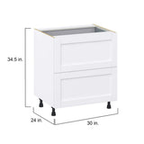 J COLLECTION Mancos Bright White Shaker Assembled Base Kitchen Cabinet with Drawer and 1 Inner Drawer 30 in.W x 34.5 in.H x 24 in.D
