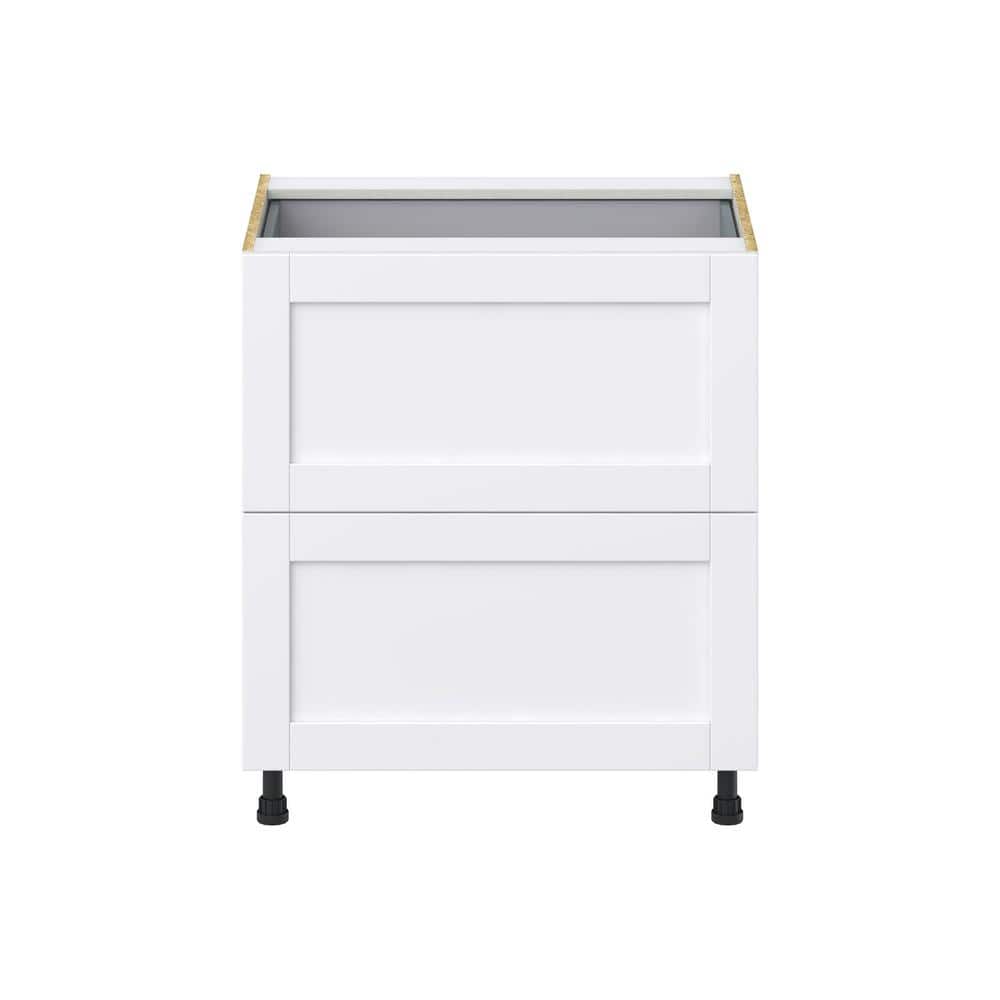 J COLLECTION Mancos Bright White Shaker Assembled Base Kitchen Cabinet with Drawer and 1 Inner Drawer 30 in.W x 34.5 in.H x 24 in.D