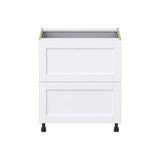 J COLLECTION Mancos Bright White Shaker Assembled Base Kitchen Cabinet with Drawer and 1 Inner Drawer 30 in.W x 34.5 in.H x 24 in.D