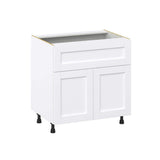 J COLLECTION Mancos Bright White Shaker Assembled Base Kitchen Cabinet with 10 in. Drawer (33 in. W X 34.5 in. H X 24 in. D)