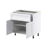 J COLLECTION Mancos Bright White Shaker Assembled Base Kitchen Cabinet with 10 in. Drawer (33 in. W X 34.5 in. H X 24 in. D)