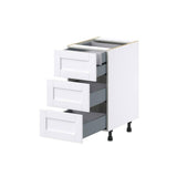 J COLLECTION Mancos Bright White Shaker Assembled Base Kitchen Cabinet with Drawers (18 in. W x 34.5 in. H x 24 in. D)