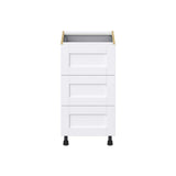 J COLLECTION Mancos Bright White Shaker Assembled Base Kitchen Cabinet with Drawers (18 in. W x 34.5 in. H x 24 in. D)