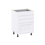 J COLLECTION Mancos Bright White Shaker Assembled Base Kitchen Cabinet with 4-Drawers (24 in. W x 34.5 in. H x 24 in. D)
