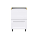 J COLLECTION Mancos Bright White Shaker Assembled Base Kitchen Cabinet with 4-Drawers (24 in. W x 34.5 in. H x 24 in. D)