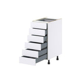 J COLLECTION Mancos Bright White Shaker Assembled Base Kitchen Cabinet with 6 Drawers (15 in. W x 34.5 in. H x 24 in. D)