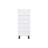 J COLLECTION Mancos Bright White Shaker Assembled Shallow Base Cabinet with 6 Drawer (15 in. W x 34.5 in. H x 14 in. D)