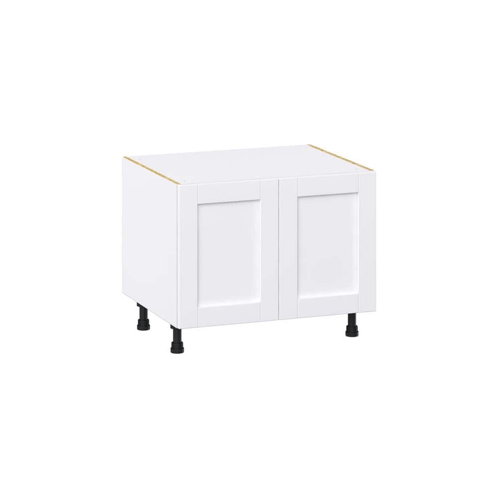 J COLLECTION Mancos Bright White Shaker Assembled Apron Front Sink Base Kitchen Cabinet (30 in. W x 24.5 in. H x 24 in. D)