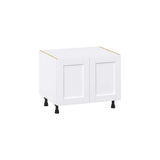J COLLECTION Mancos Bright White Shaker Assembled Apron Front Sink Base Kitchen Cabinet (30 in. W x 24.5 in. H x 24 in. D)
