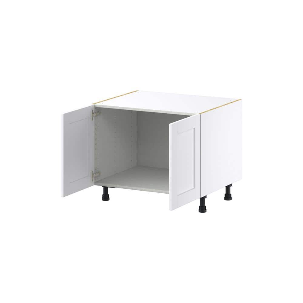 J COLLECTION Mancos Bright White Shaker Assembled Apron Front Sink Base Kitchen Cabinet (30 in. W x 24.5 in. H x 24 in. D)