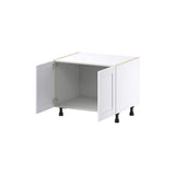 J COLLECTION Mancos Bright White Shaker Assembled Apron Front Sink Base Kitchen Cabinet (30 in. W x 24.5 in. H x 24 in. D)