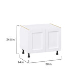 J COLLECTION Mancos Bright White Shaker Assembled Apron Front Sink Base Kitchen Cabinet (30 in. W x 24.5 in. H x 24 in. D)