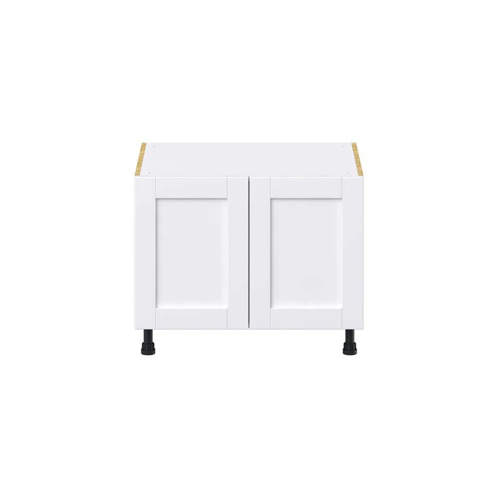 J COLLECTION Mancos Bright White Shaker Assembled Apron Front Sink Base Kitchen Cabinet (30 in. W x 24.5 in. H x 24 in. D)