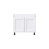 J COLLECTION Mancos Bright White Shaker Assembled Apron Front Sink Base Kitchen Cabinet (30 in. W x 24.5 in. H x 24 in. D)